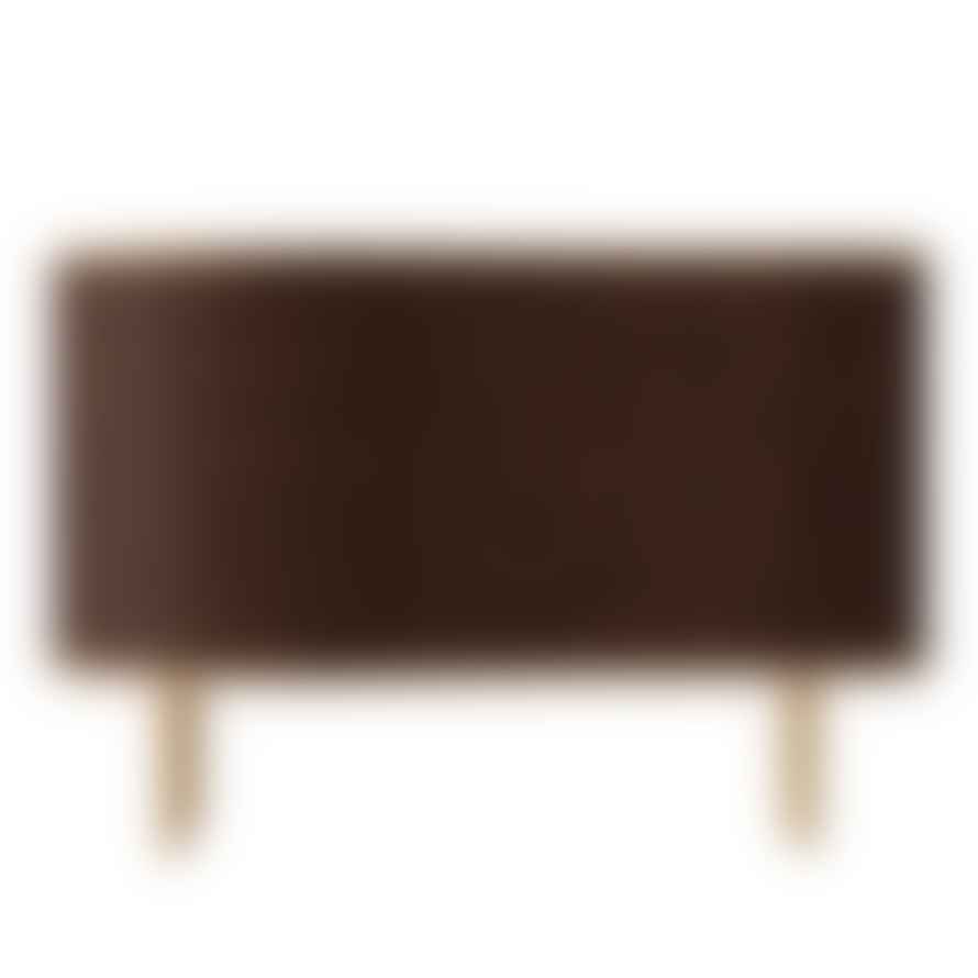 UMAGE Oak Audacious Sideboard Cabinet with Hazlenut Faux Leather Doors 