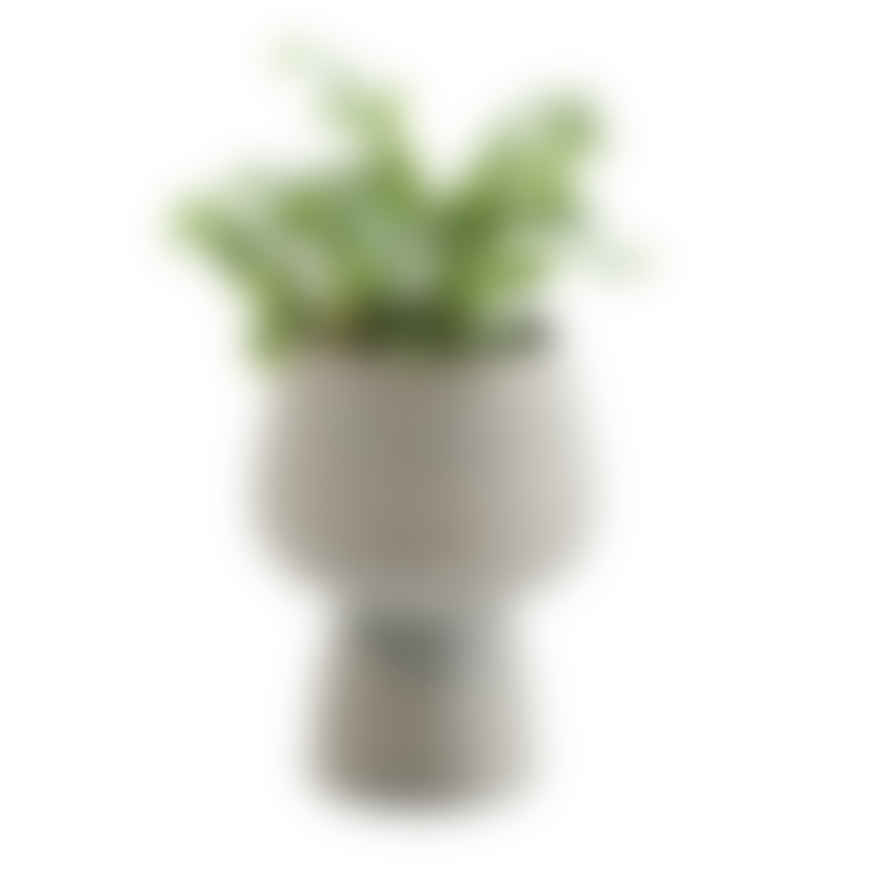 Madam Stoltz Grey and Green Stoneware Flower Pot