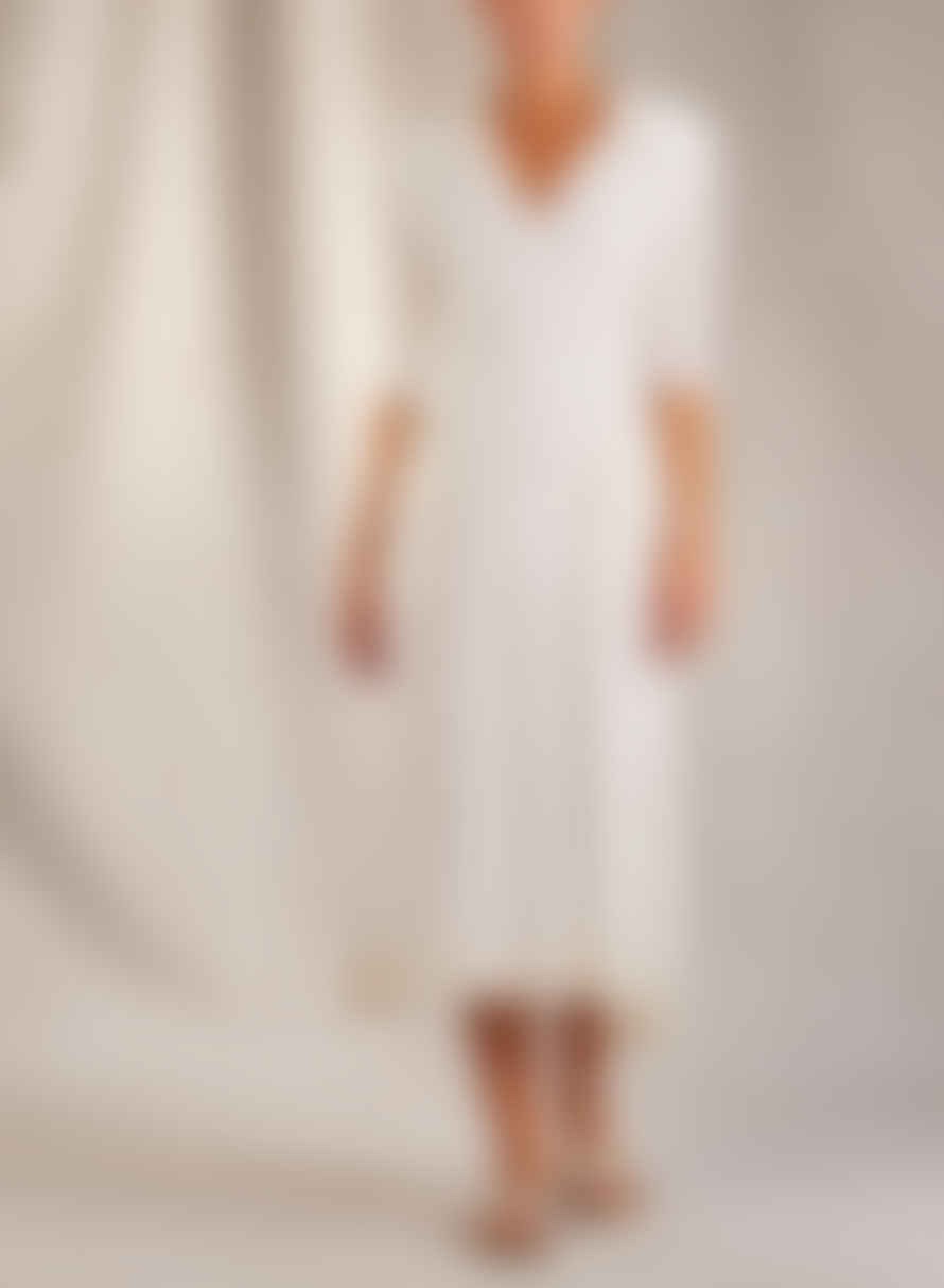 M.A.B.E Ines Midi Dress | White