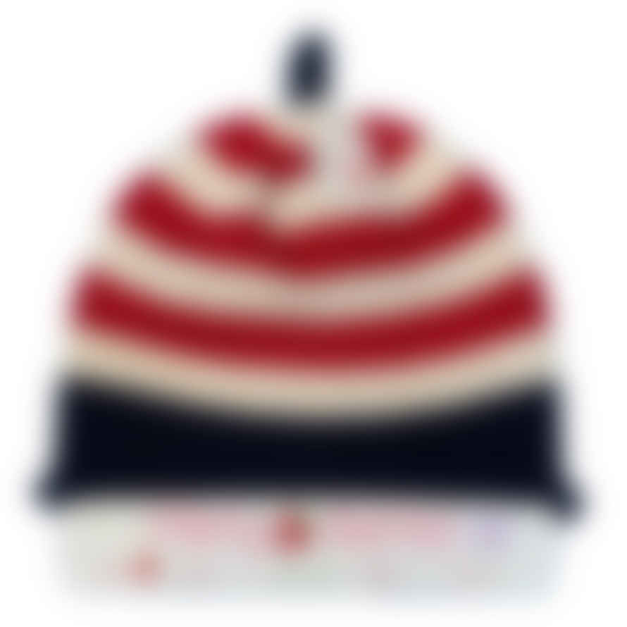 Merry Berries Baby Hat - Cream/red/navy Stripe