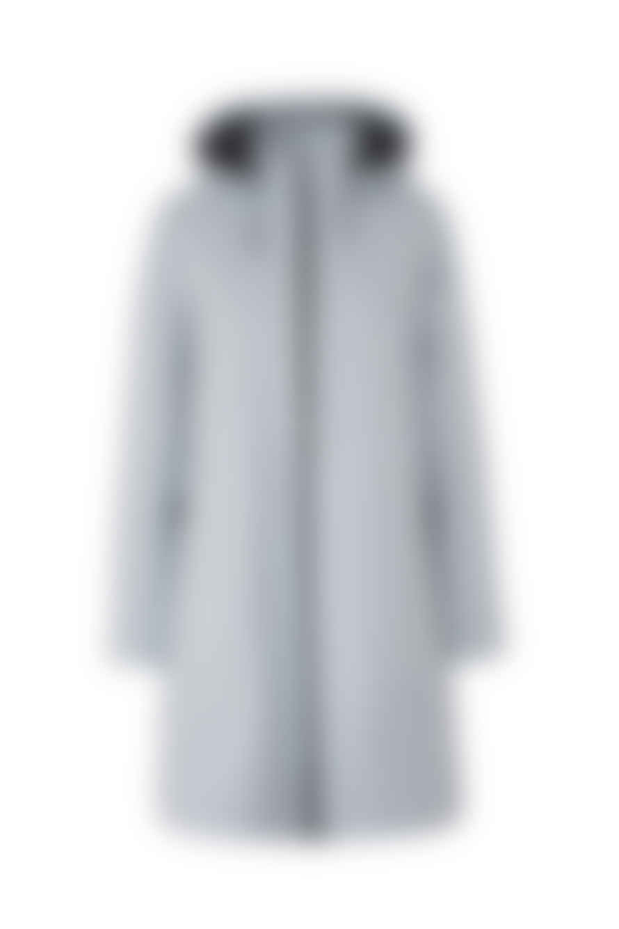 Ilse Jacobsen  Soft Shell Raincoat With Detachable Hood - White Blue