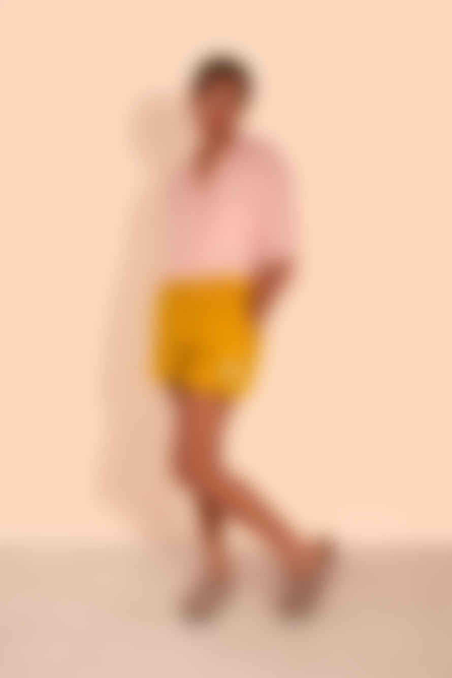 LF Markey Basic Linen Shorts Saffron