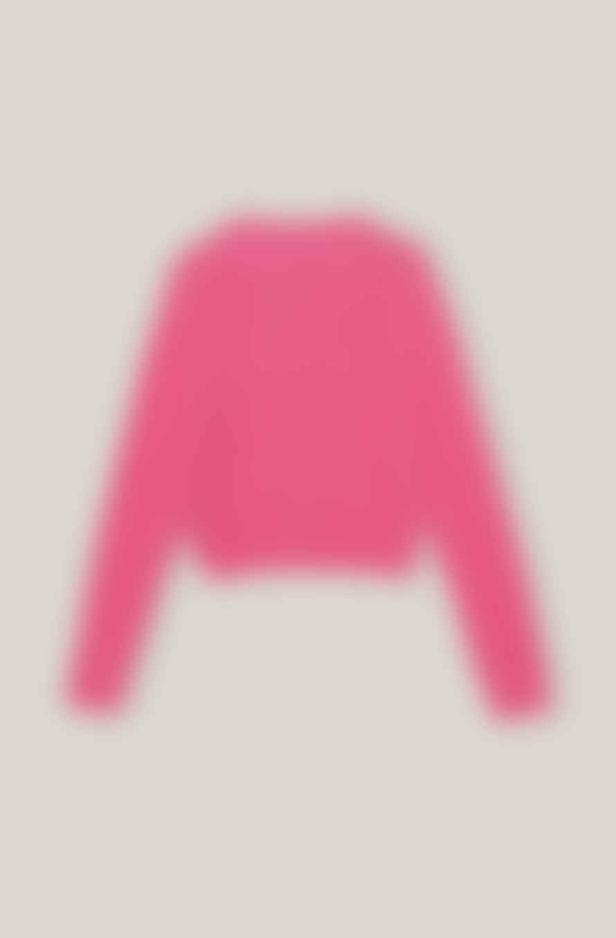 Ganni Soft Wool Cardigan - Shocking Pink
