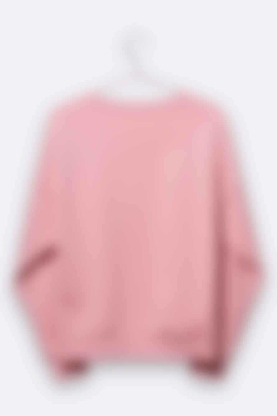 LOVE kidswear Tara Sweater In Grapefruit Pink With Little Flower Embroidery For Women