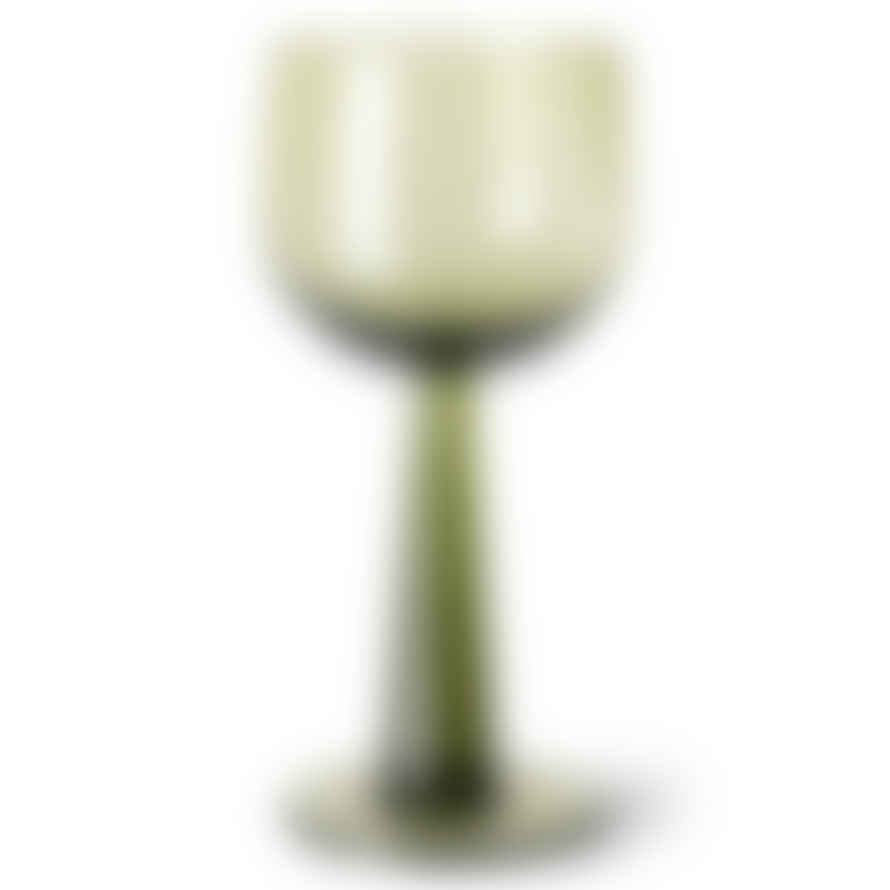 HKliving Set of 4 Olive Green Tall Wine Glass: The Emeralds