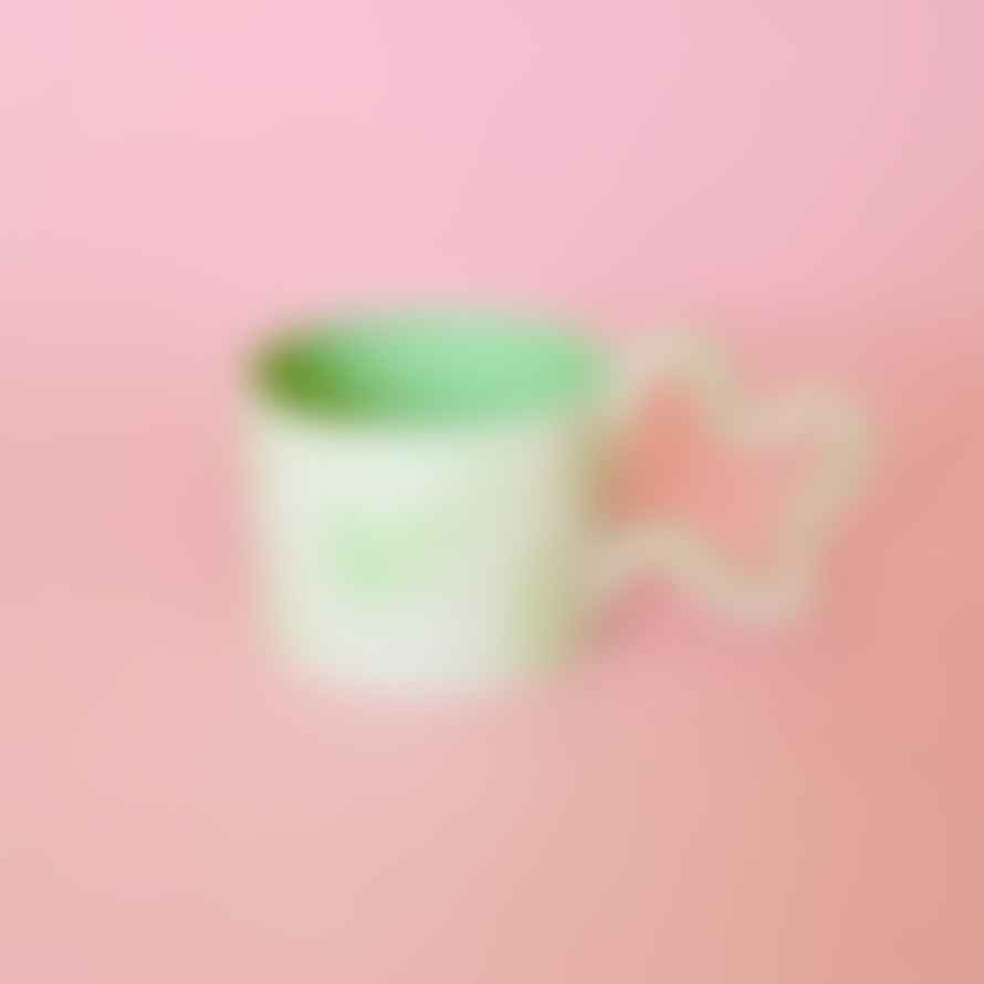 Florence Mytum Ceramics Green Pattern Wiggle Handle Mug