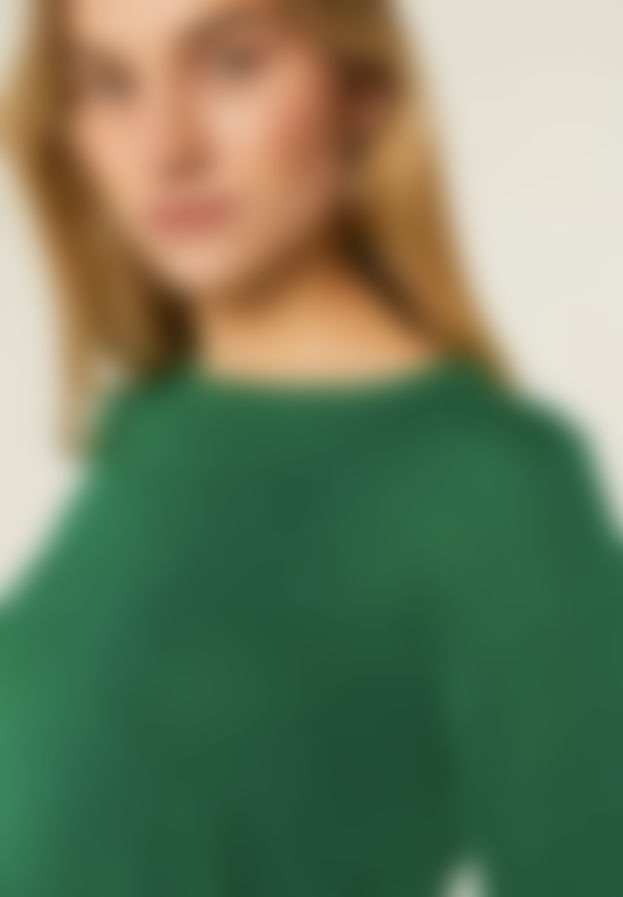 Compania Fantastica Lurex L/s Fine Knit Jumper - Green