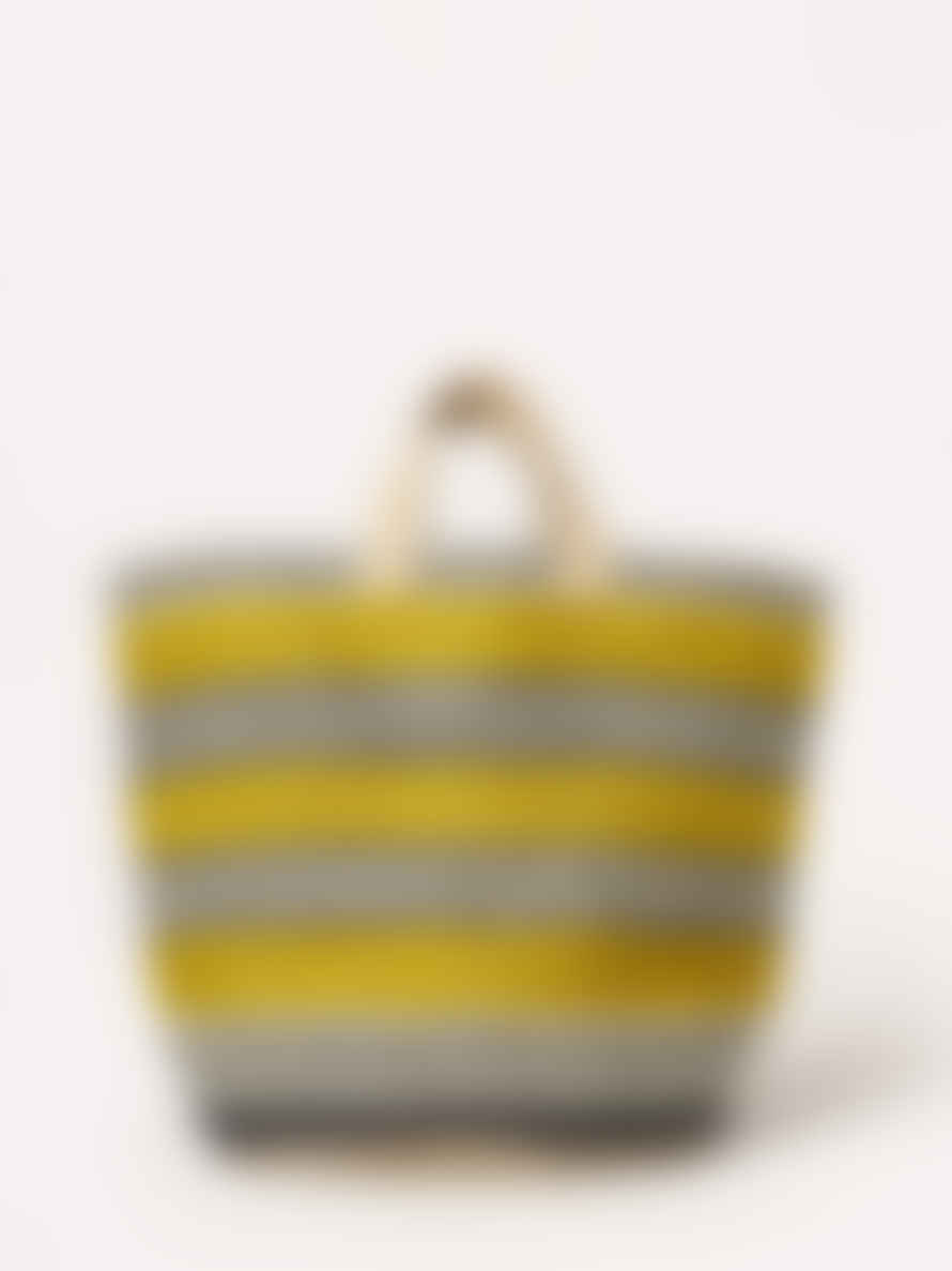 Bellerose Gallon Stripe Jute Bag In Yellow