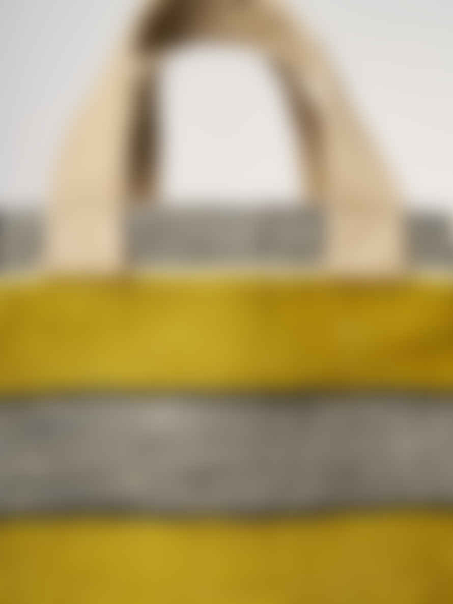 Bellerose Gallon Stripe Jute Bag In Yellow