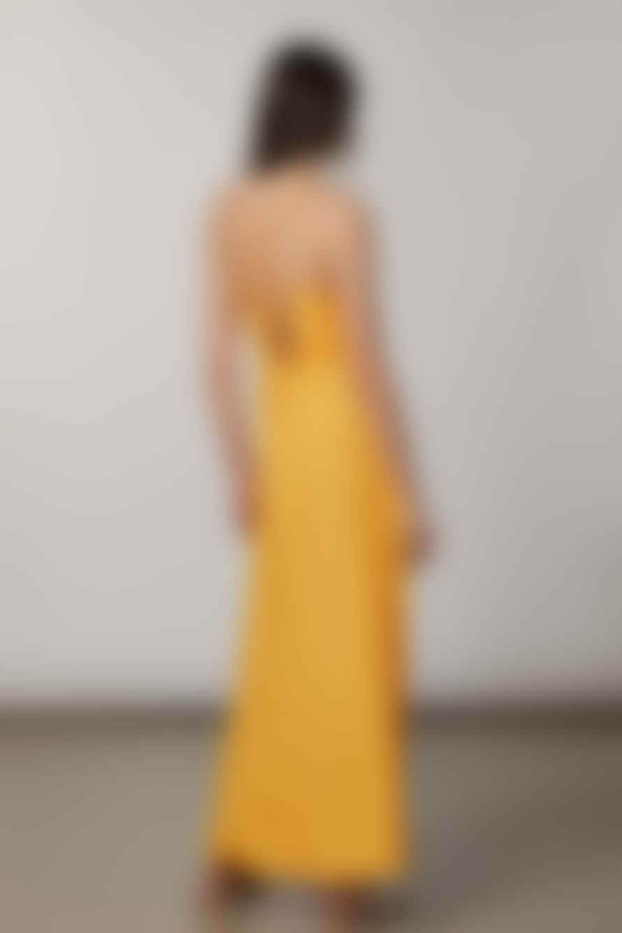 Patrizia Pepe V-Neck Long Dress - Mango Yellow