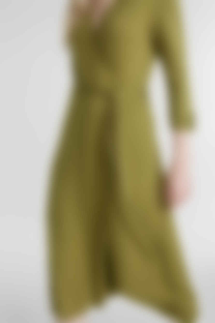 ESPRIT Midi Wrap Dress In Olive