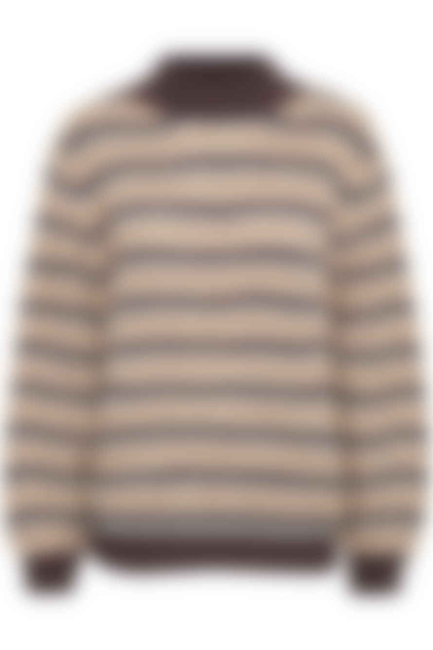 Saint Tropez Knitted Striped Pullover In Melange