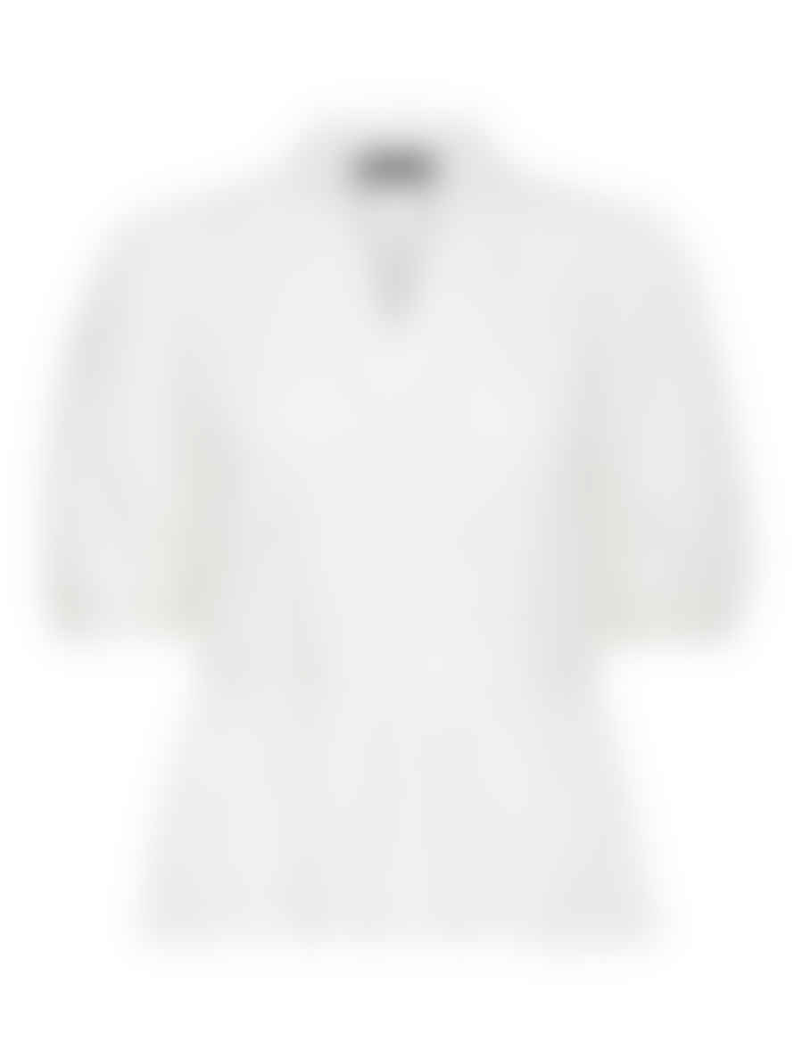 Selected Femme Short Sleeved V-neck Top White