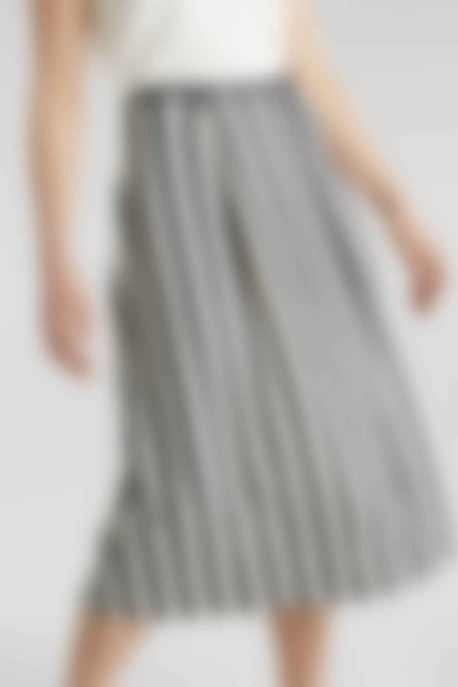 ESPRIT Striped Midi Skirt With Front Pleats