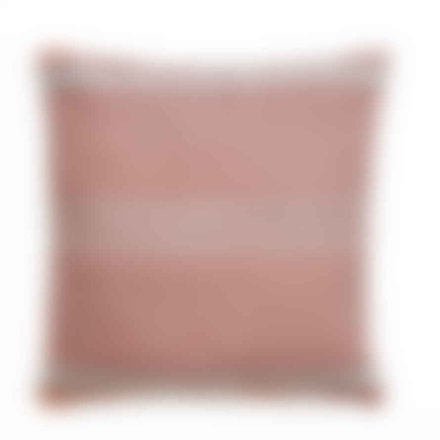 Weaver Green Oxford Stripe Cushion - Coral