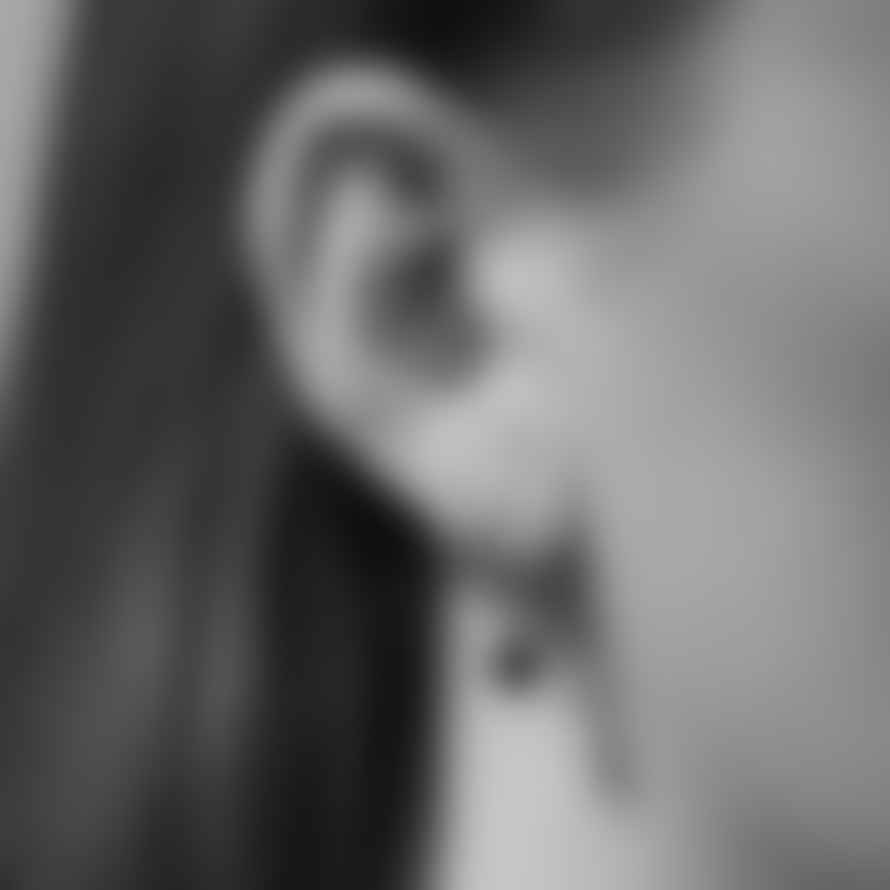 Rachel Entwistle Apollo Black Onyx Mini Hoop Earrings Silver