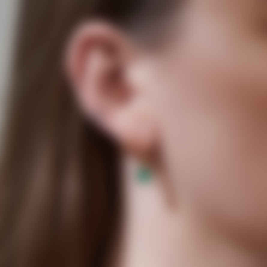 Rachel Entwistle Apollo Green Onyx Mini Hoop Earrings Gold