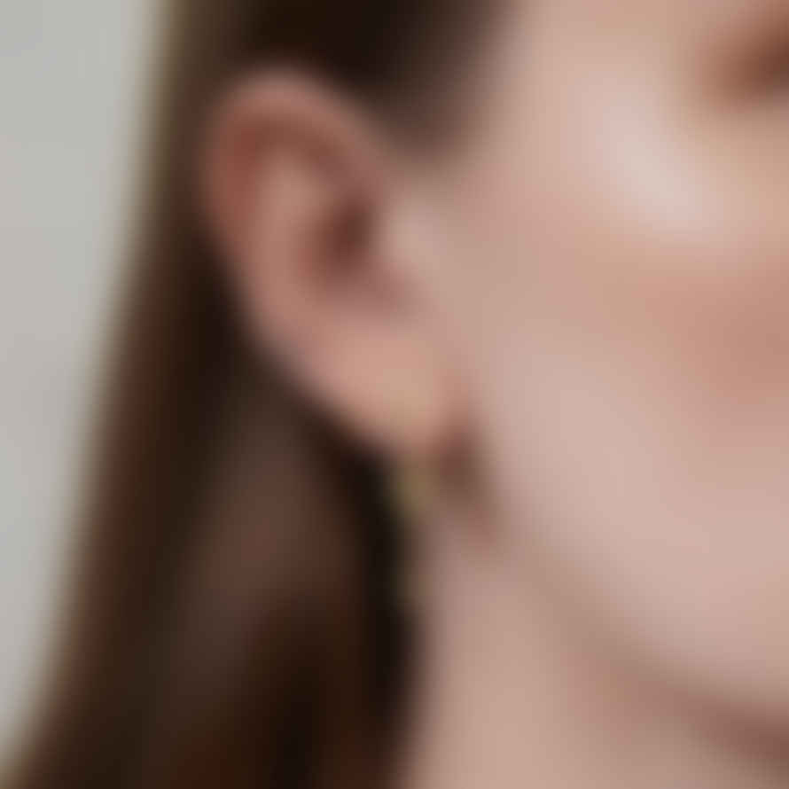 Rachel Entwistle Mini Octa Earrings Gold With A Black Sapphire