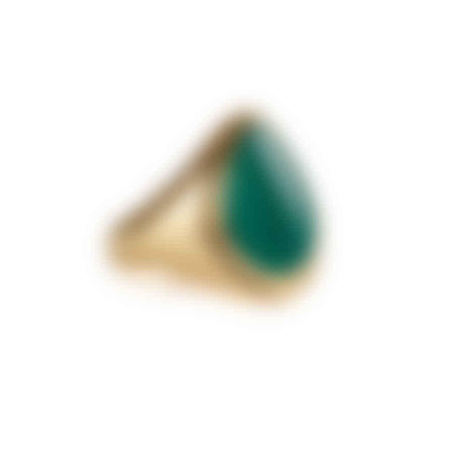 Rachel Entwistle Apollo Signet Ring Gold - Green Onyx