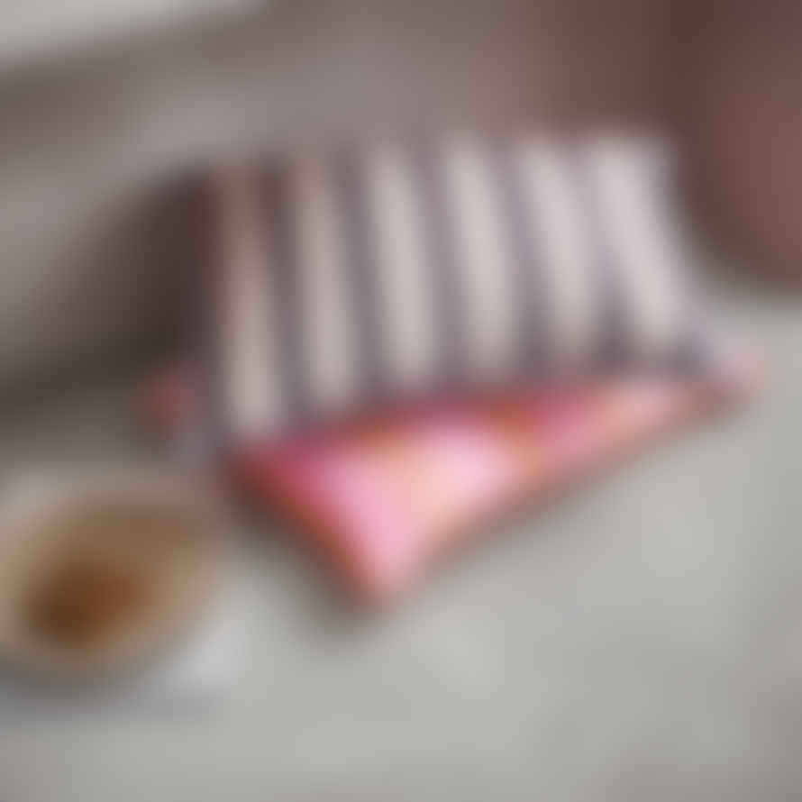 HK Living Satin striped brown/taupe cushion  (35x50)