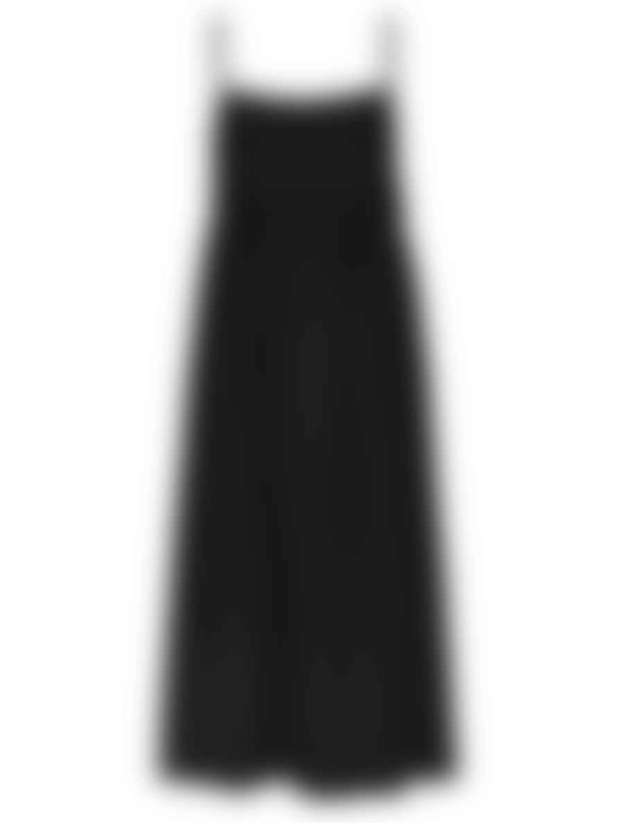 Selected Femme Gulia Midi Strap Dress In Black