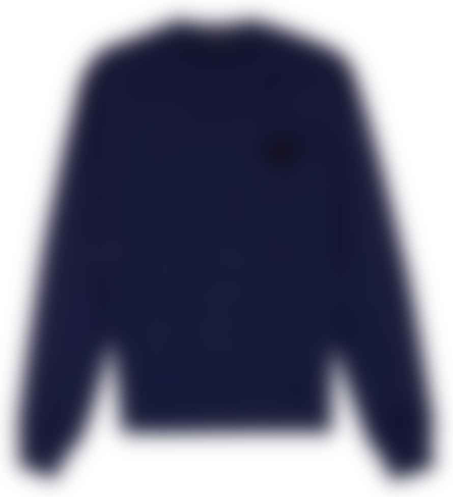 Herno Cotton Sweatshirt Embroidered Logo Patch Removable Blue Navy