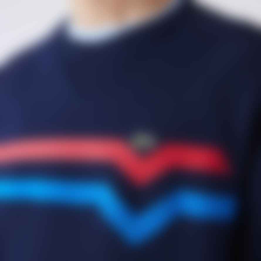 Lacoste "made In France" Colorblock Fleece Loose Fit Sweatshirt Navy Blue