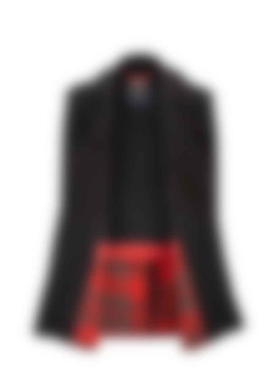 Gloverall  70th Anniversary Churchill Reefer Coat Tartan Black