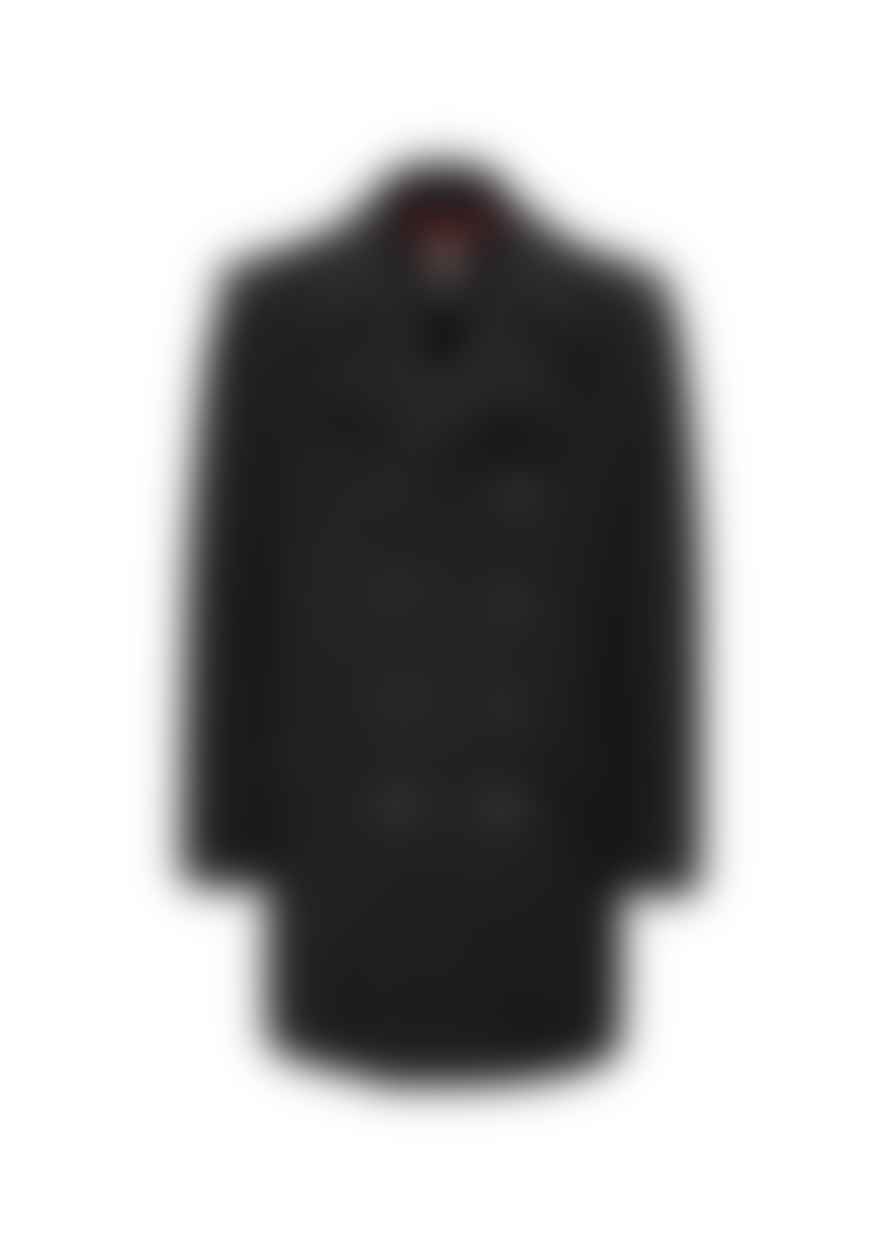 Gloverall  70th Anniversary Churchill Reefer Coat Tartan Black