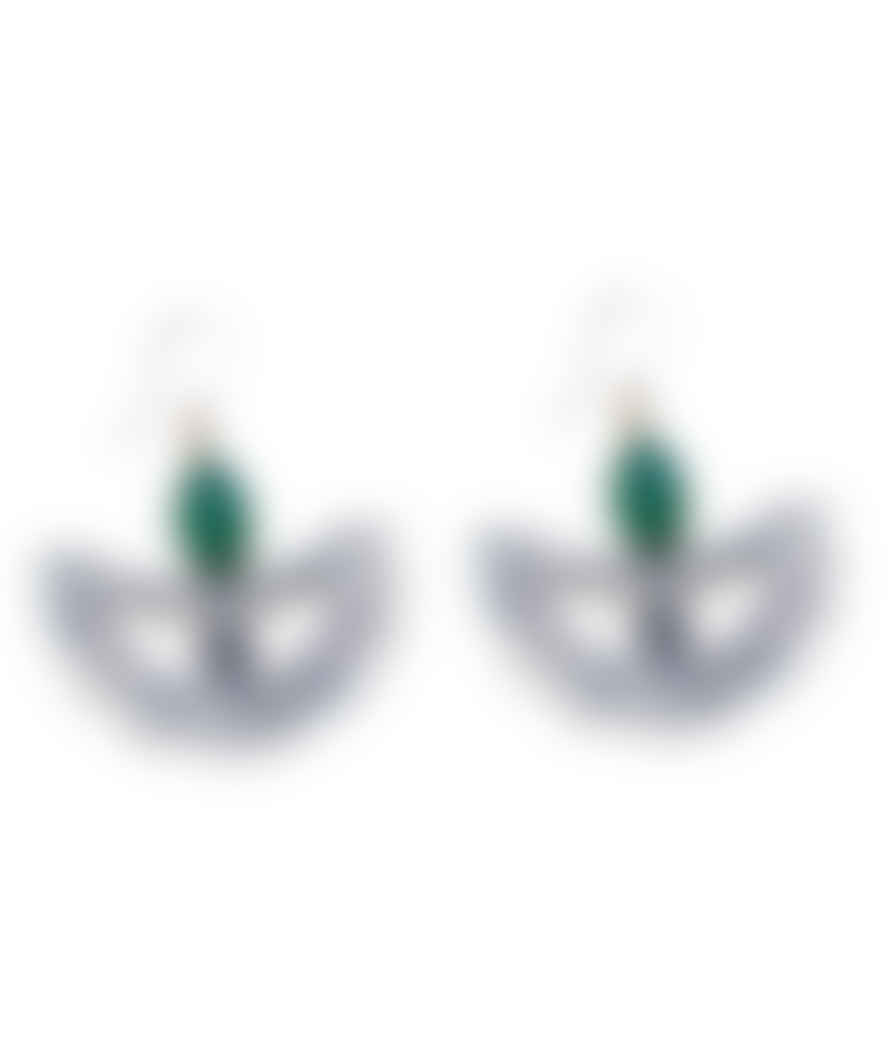 Urbiana Bohemian Boat Stone Earrings