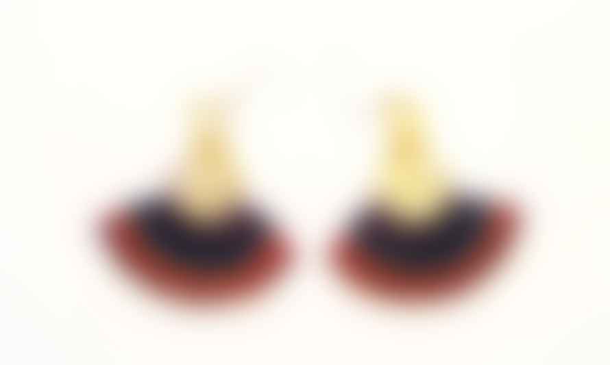 Urbiana Fan Shaped Multicoloured Earrings