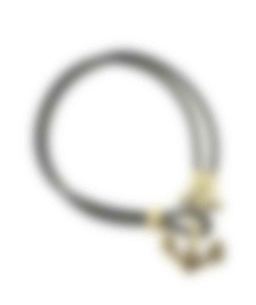 Urbiana Gold Anchor Leather Bracelet