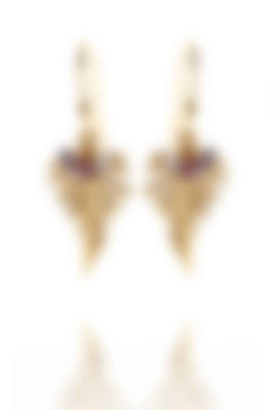 Amanda Coleman Amanda Coleman Handmade Fern Drop Earrings Gold