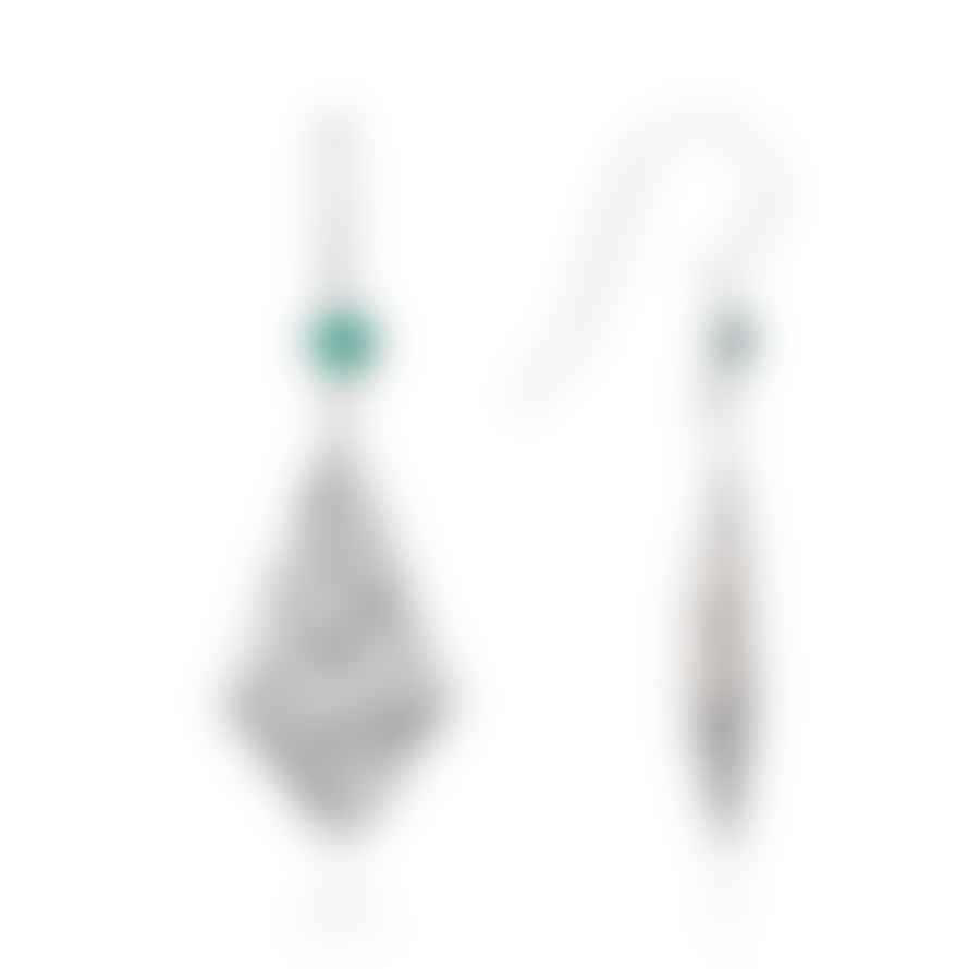 Azuni Azuni 'athena' Chevron Earring - Green Onyx (silver)