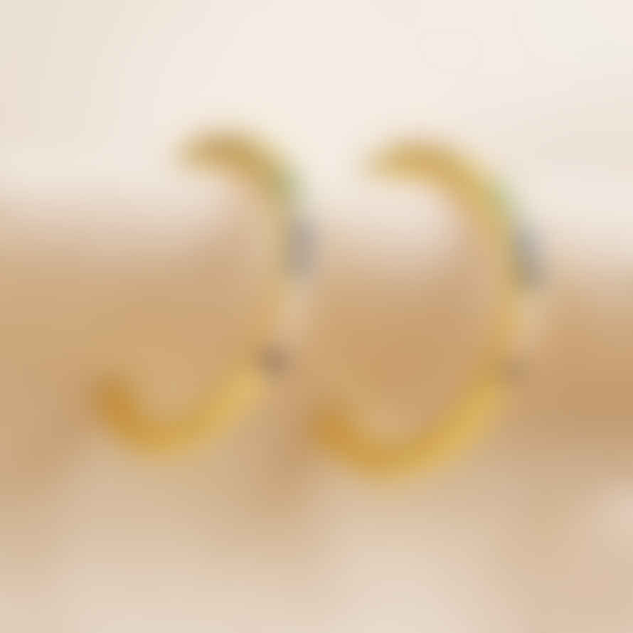 Lisa Angel Lisa Angel Rainbow Crystal Hoop Earrings In Gold