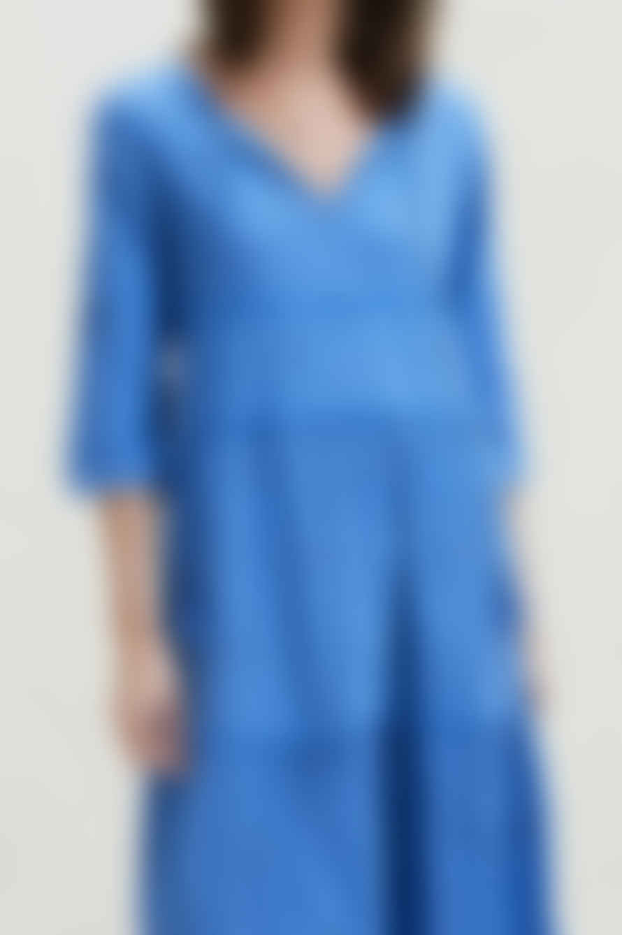ASPIGA Willow Embroidered Cotton Dress - Marina Blue