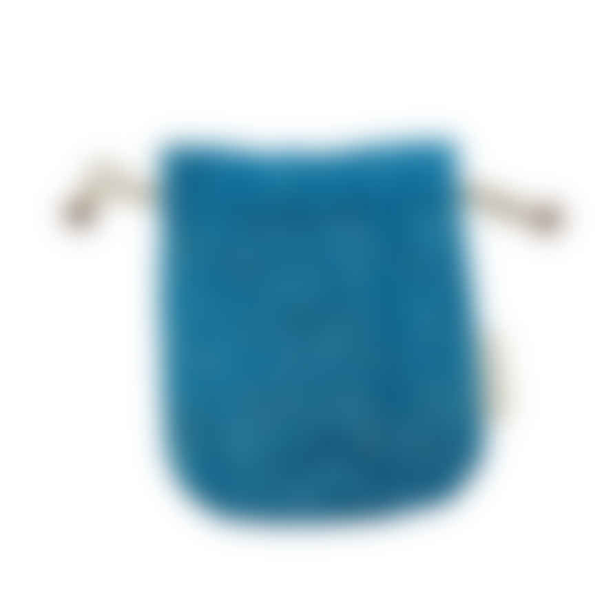 Paper Mirchi Medium Fabric Drawstring Gift Bag Turquoise