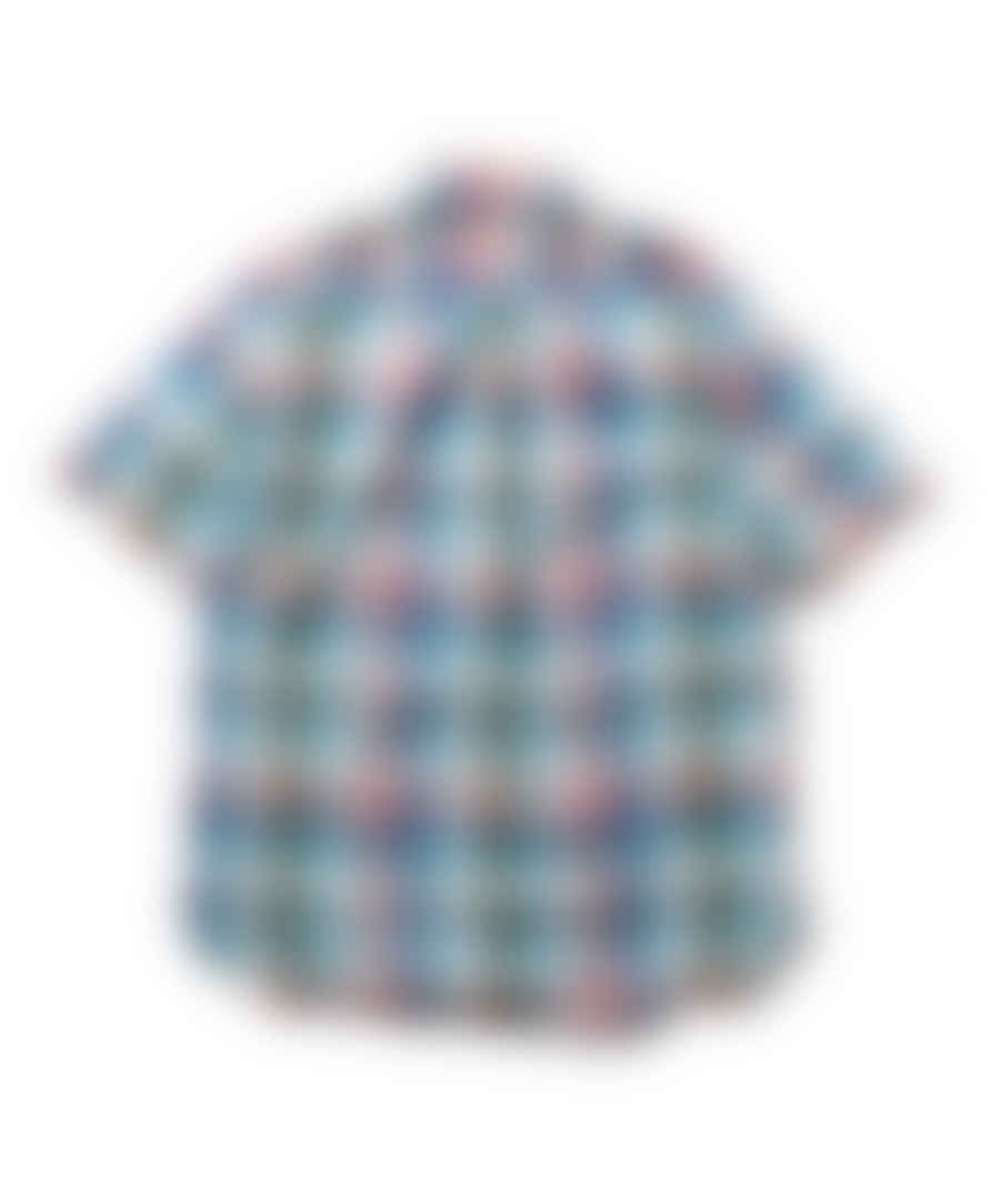 Beams Plus B.d. Pullover Short Sleeve Indian Madras Check Sax