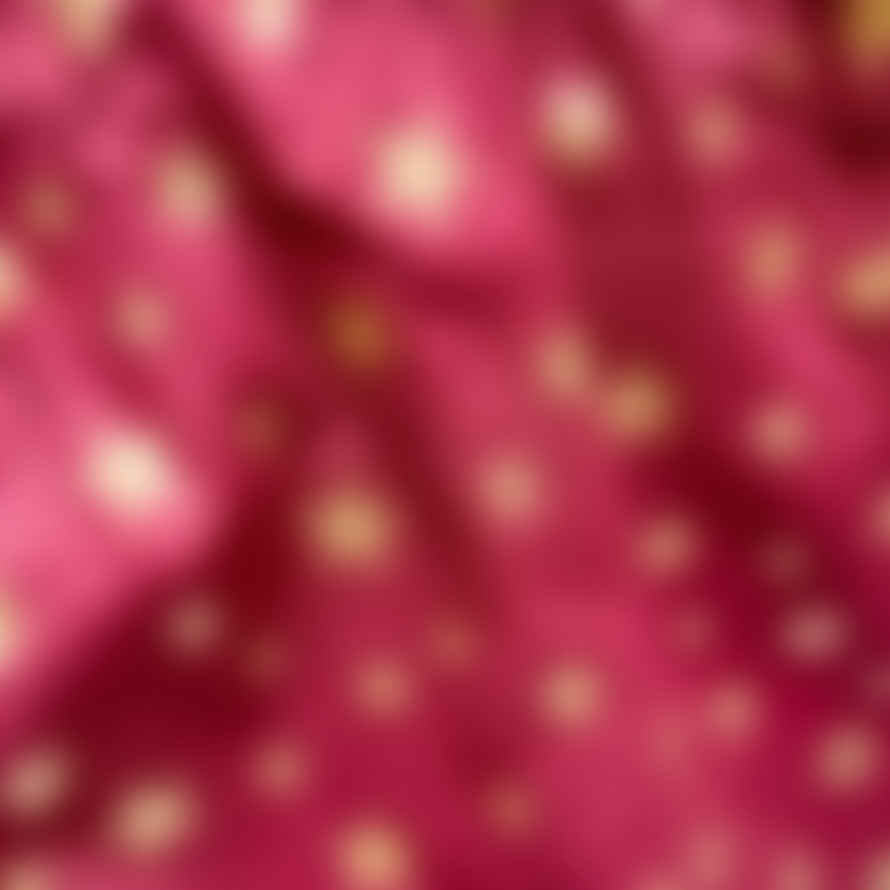 Paper Mirchi Fabric Burgundy with Gold Stars Gift Bag