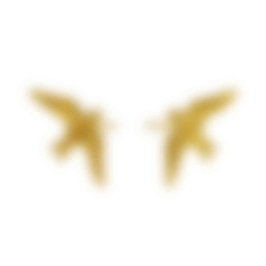 Alex Monroe Gold Plate Flying Swallow Stud Earrings