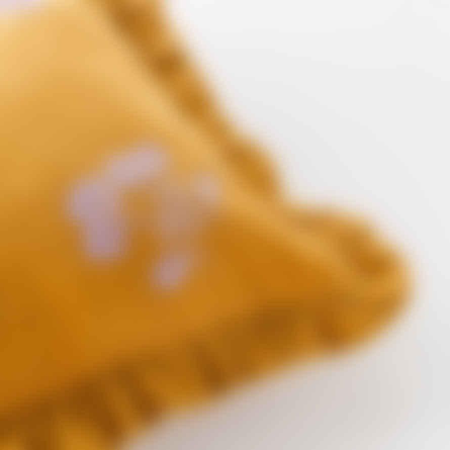 Projektityyny Leinikki Mustard Yellow Cord Cushion