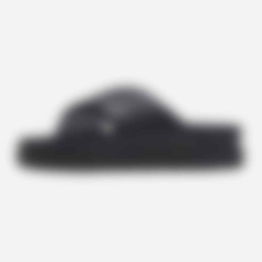 Selected Femme Clea Black Leather Slider Sandals