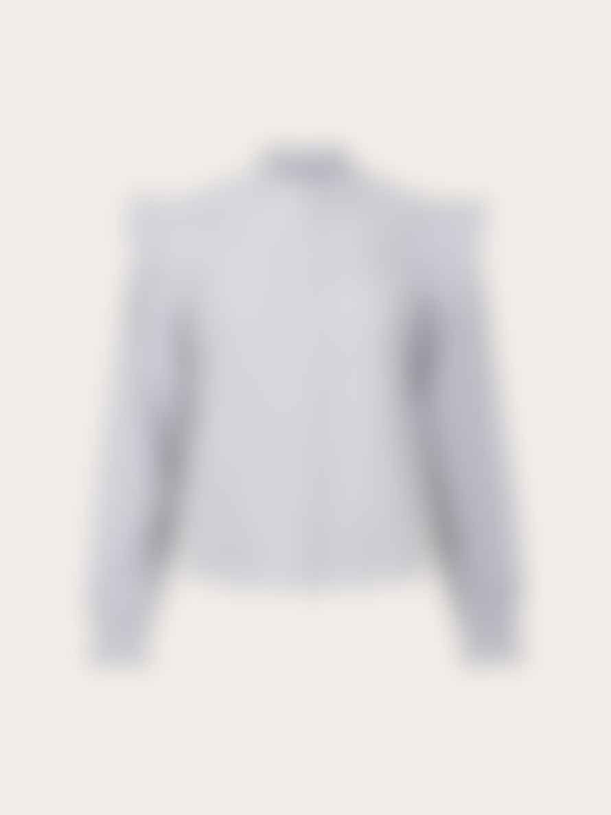 Knowledge Cotton Apparel   900033 Bio Ruffle stripe blouse Snow White