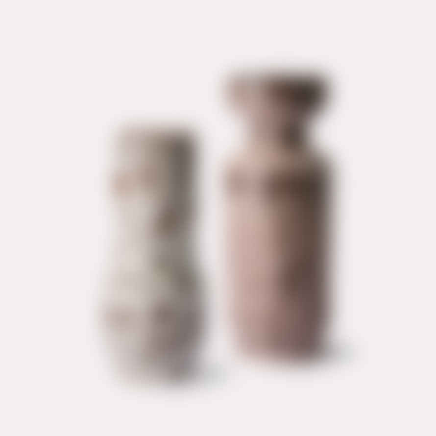 HKliving Ceramic Brown and White Lava Retro Vases Set of 2