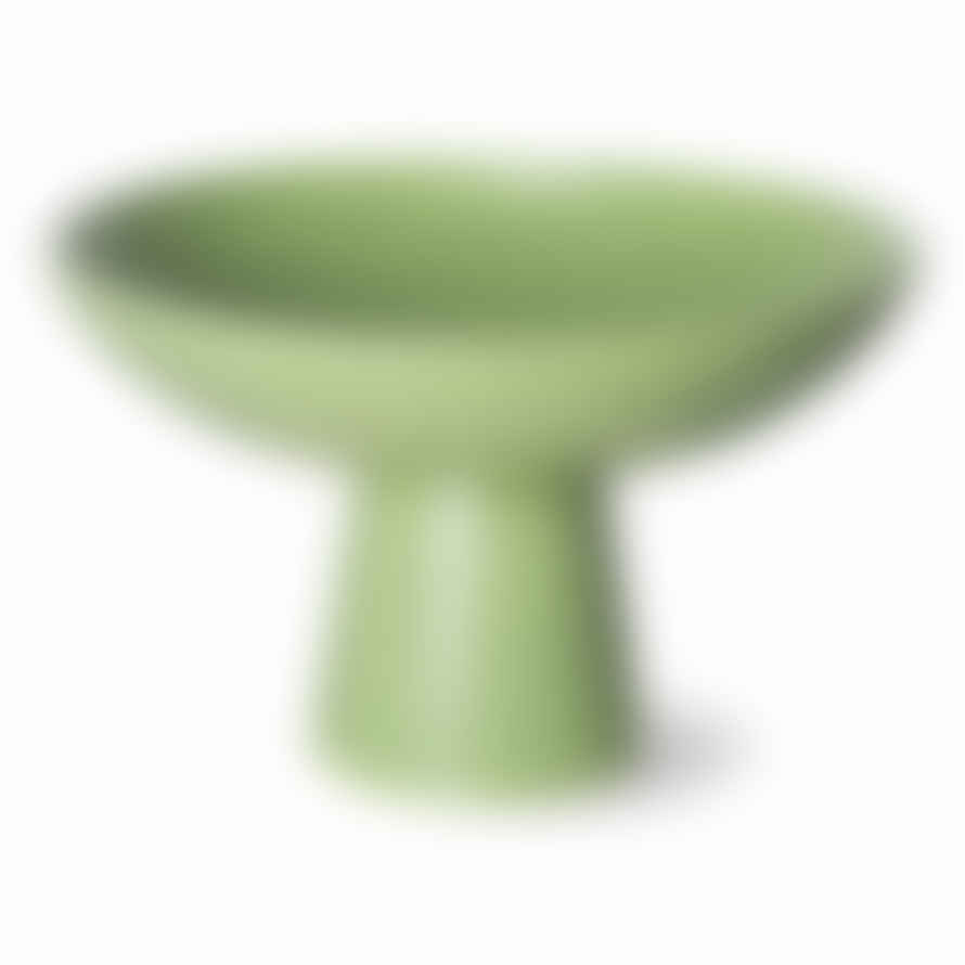 HKliving | The Emeralds Ceramic Bowl On Base Medium - Pistachio