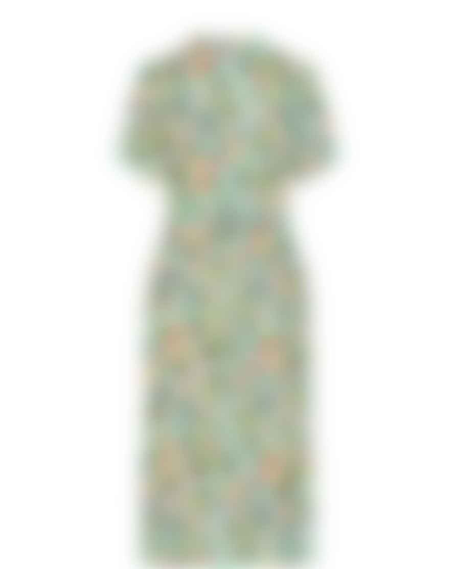 Numph Patterned Tie-Waist Ansine Shirt Dress