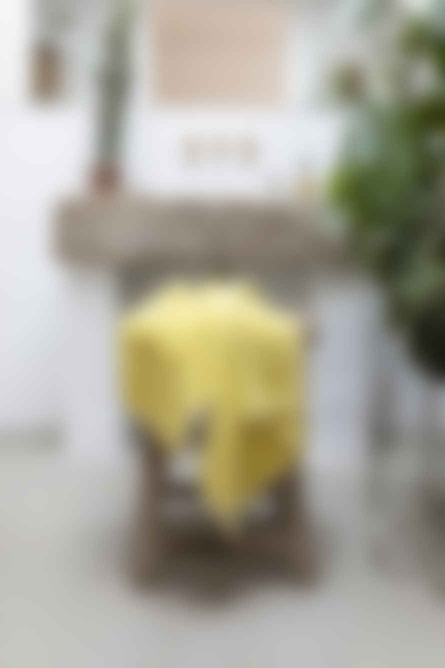 bongusta Naram Guest Towel - Pristine & Neon Yellow