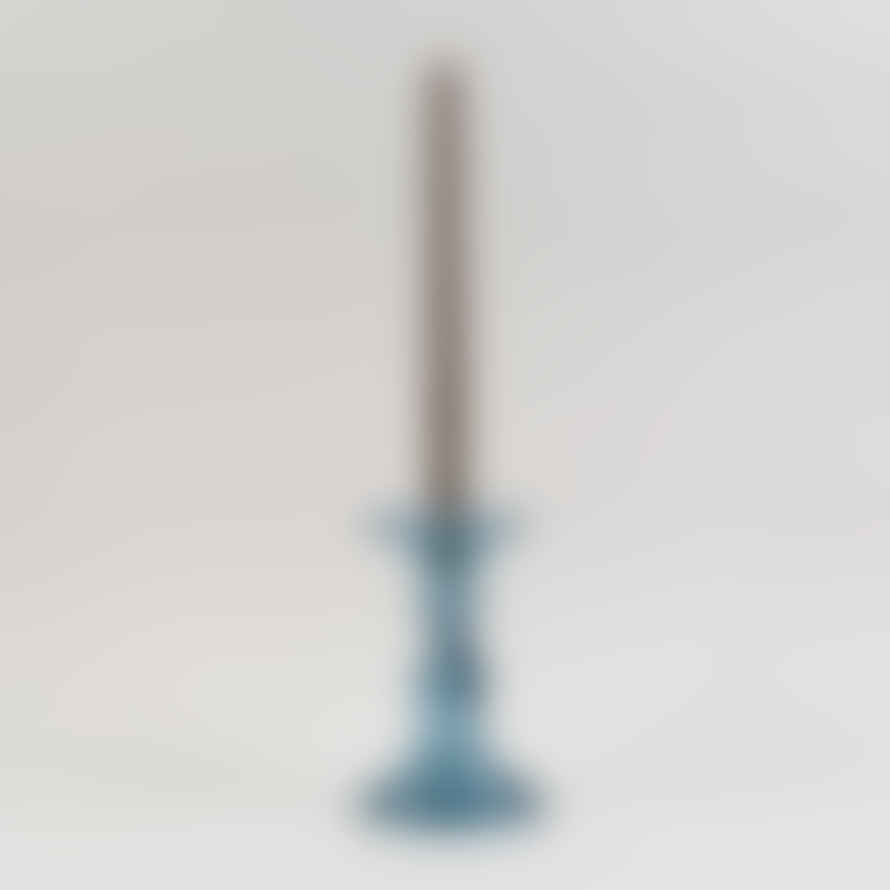 Grand Illusions Azure Glass Candleholders - Set of 2