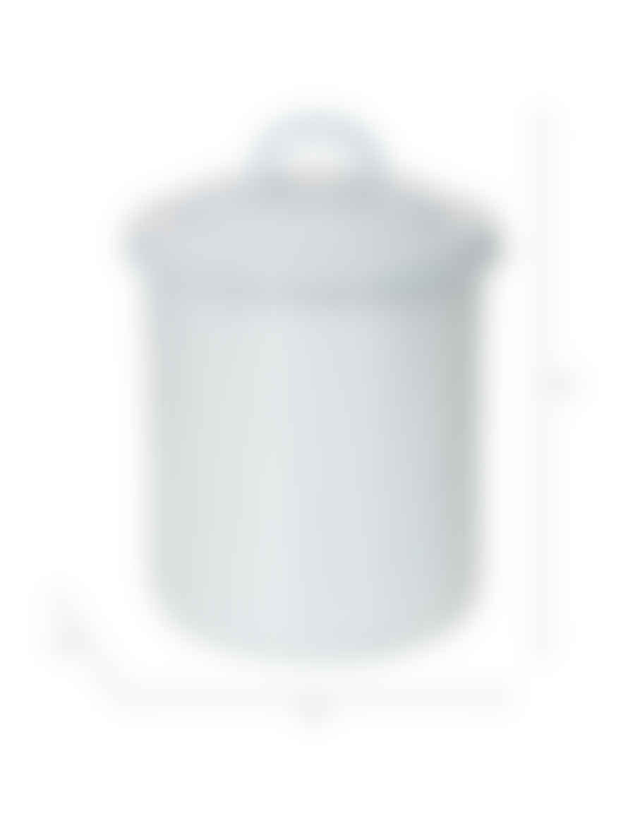 Garden Trading Flate White Enamel Storage Jar