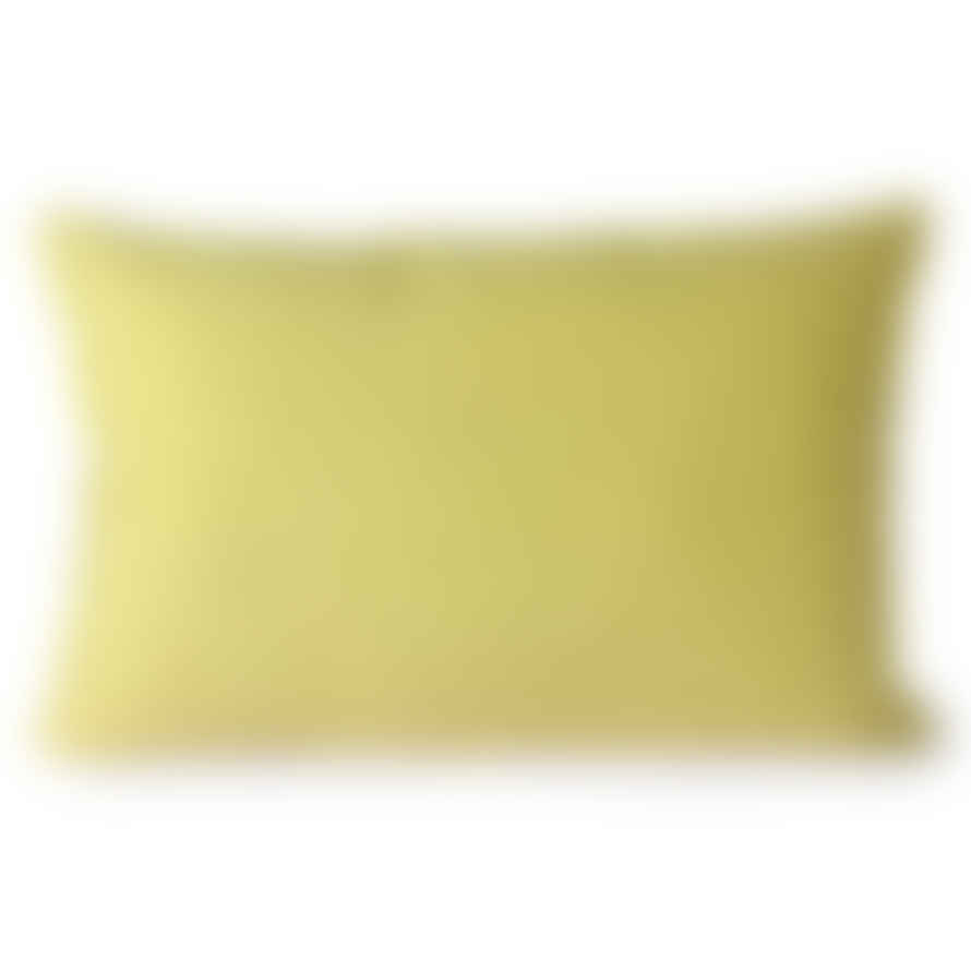 HK Living Yellow And Green Striped Velvet Cushion